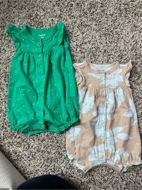 Carters baby girl 3m bubble romper outfits